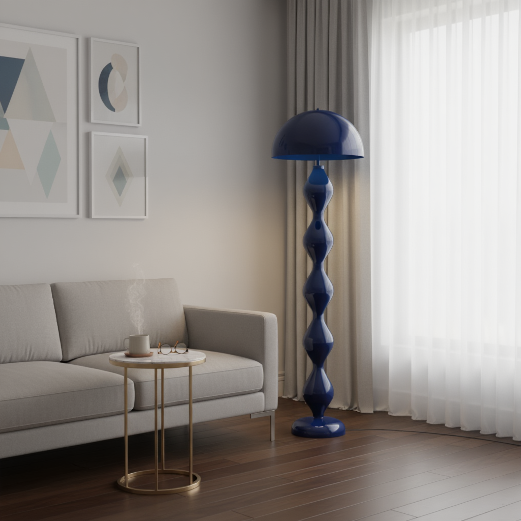 Lampadaire Boules Empilées en Fer Laqué LED