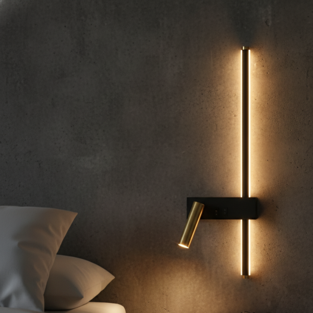 Applique murale LED à double éclairage (Noir et Or)