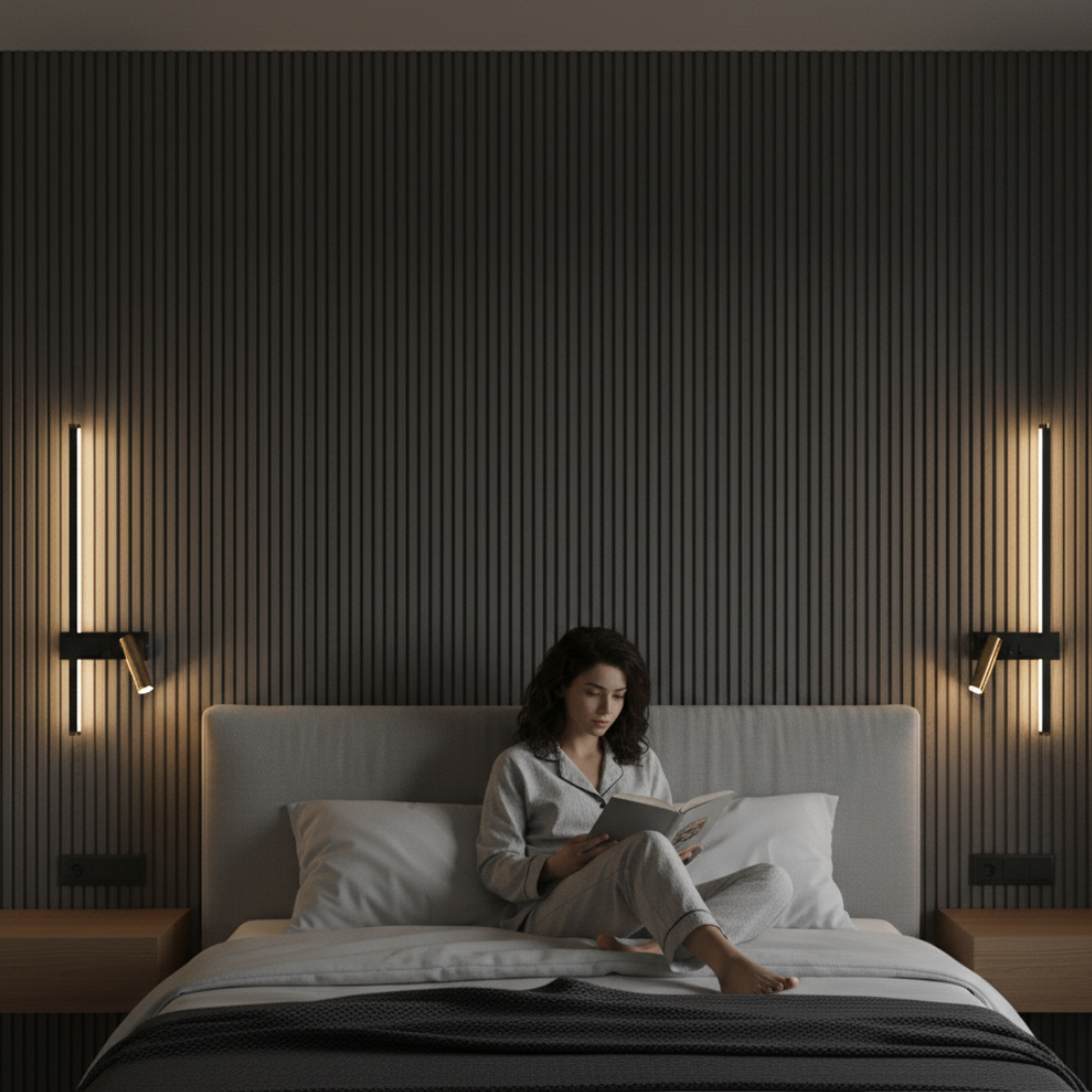 Applique murale LED à double éclairage (Noir et Or)