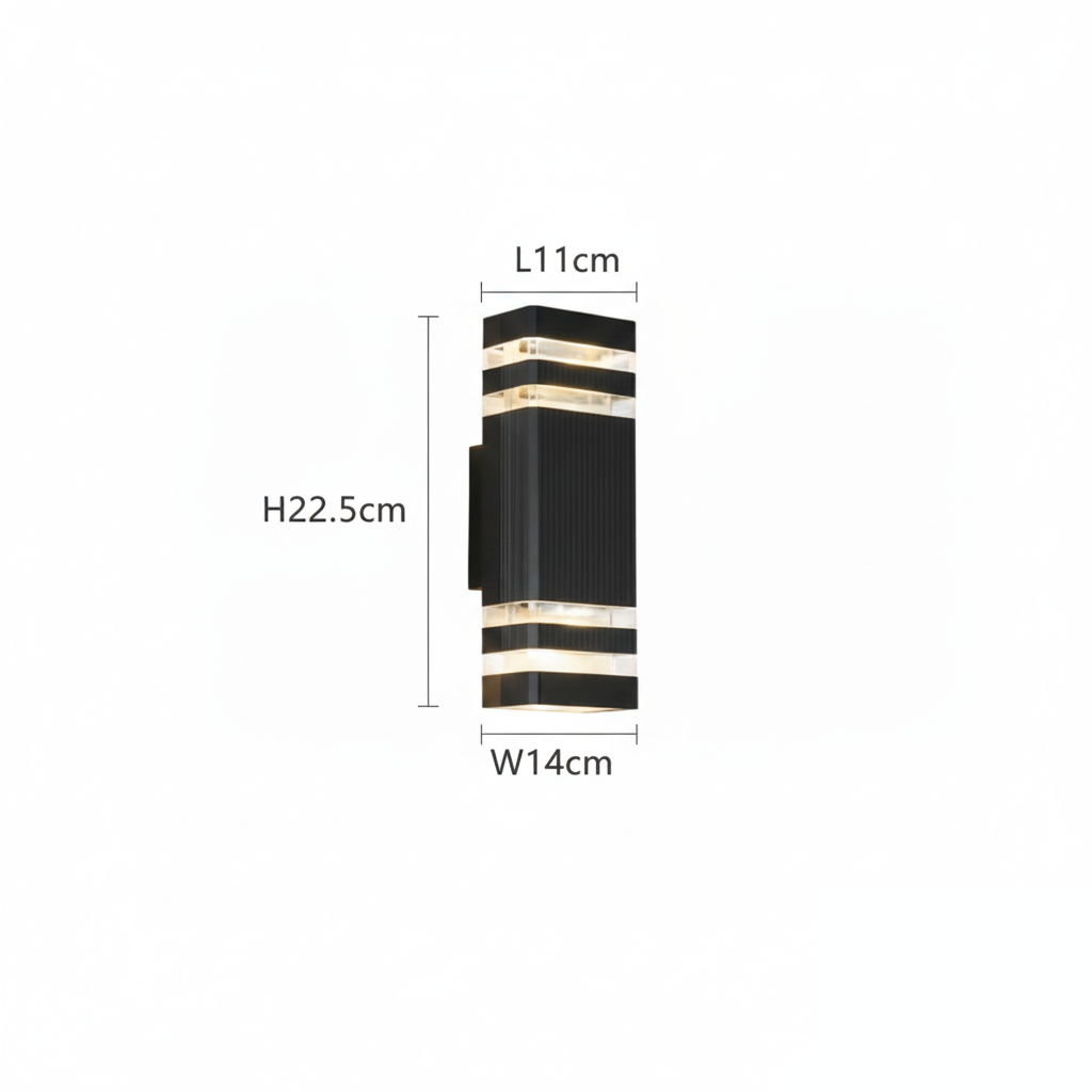 Applique Murale Extérieure LED Double Faisceau Noir