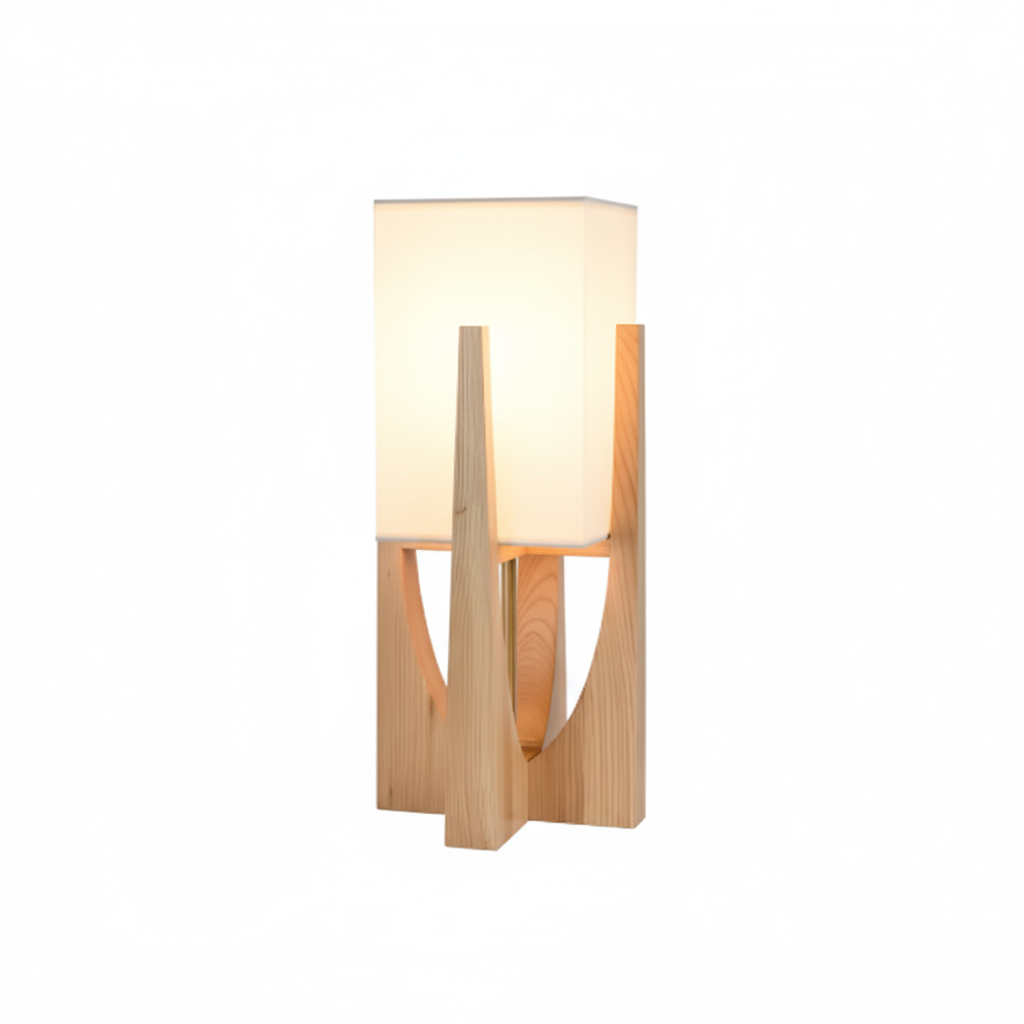 Lampadaire Bas Nordic Bambou et Bois 52cm LED