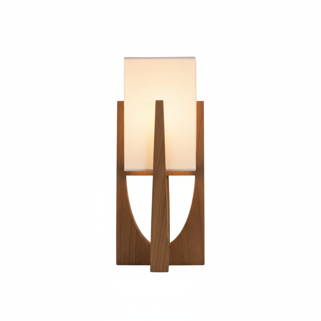 Lampadaire Bas Nordic Bambou et Bois 52cm LED