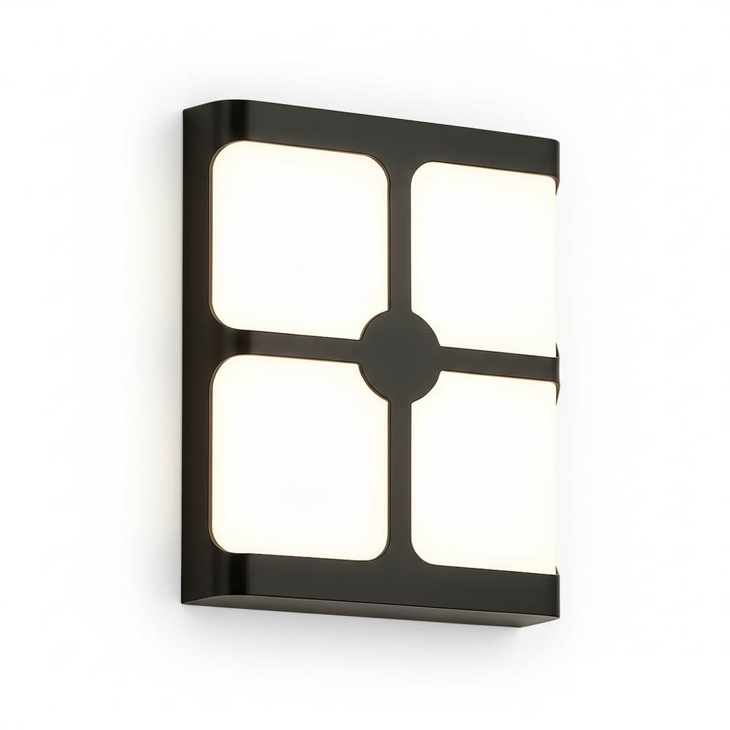 Applique Murale Extérieure LED Carrée Noir