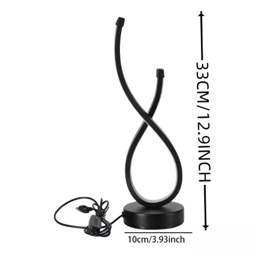 Lampe de Chevet Spirale Noire LED Intégrée