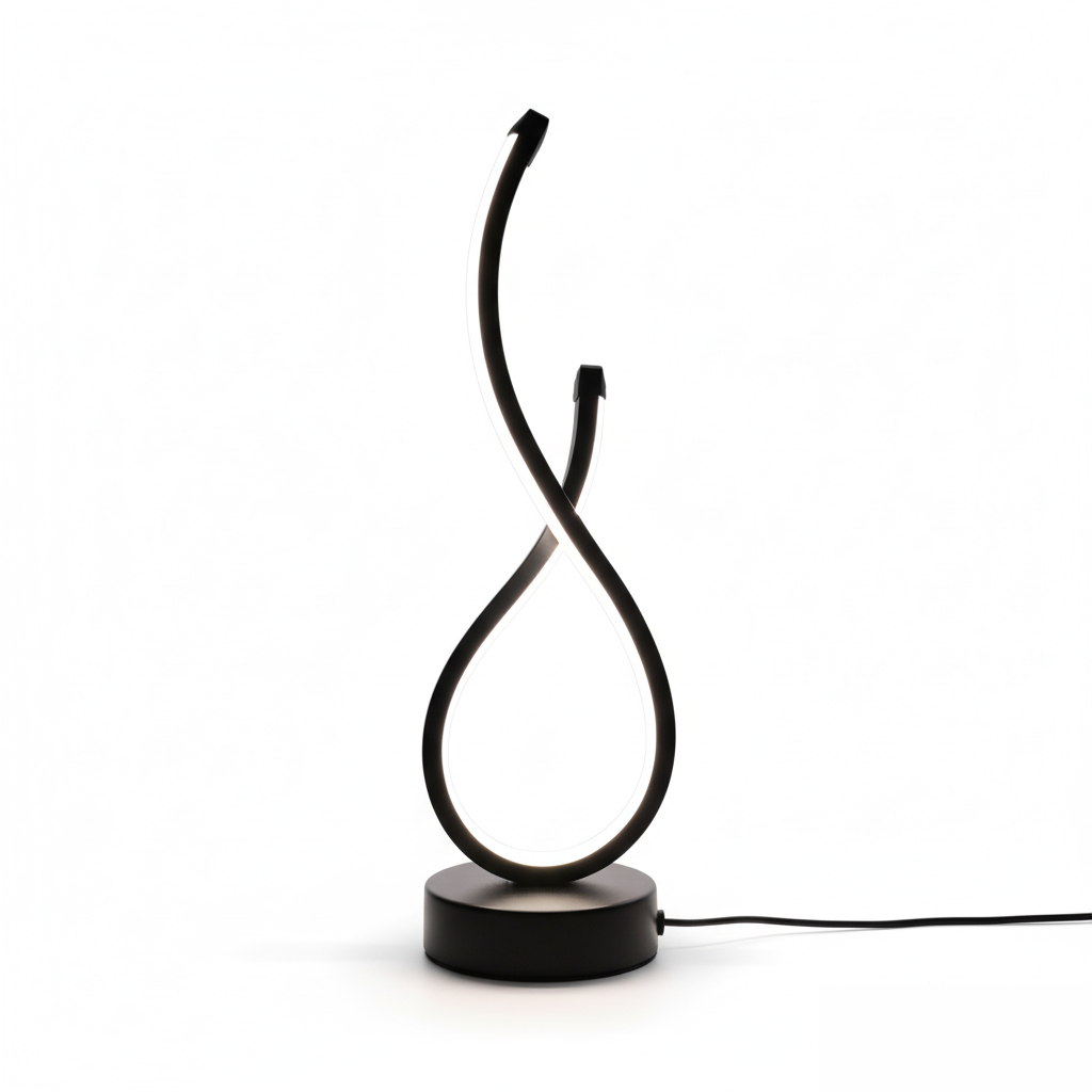 Lampe de Chevet Spirale Noire LED Intégrée