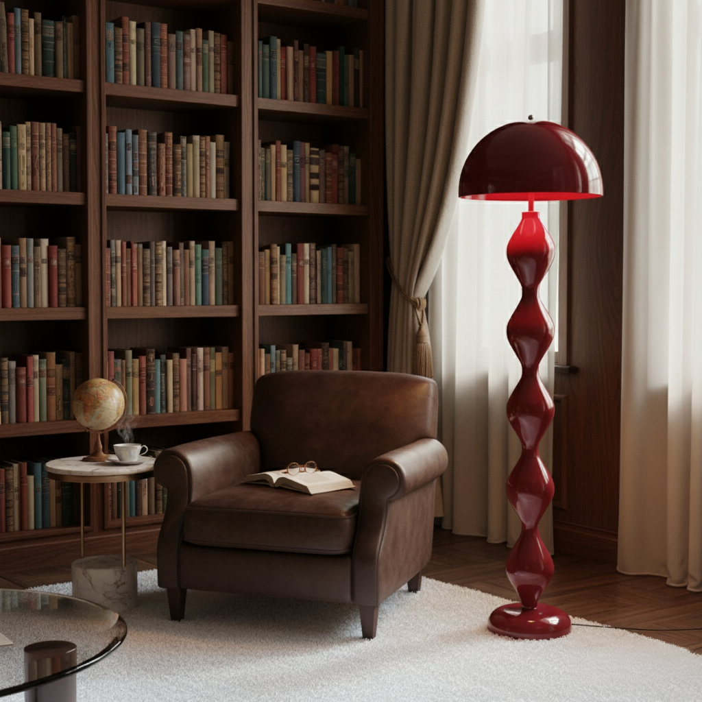 Lampadaire Boules Empilées en Fer Laqué LED