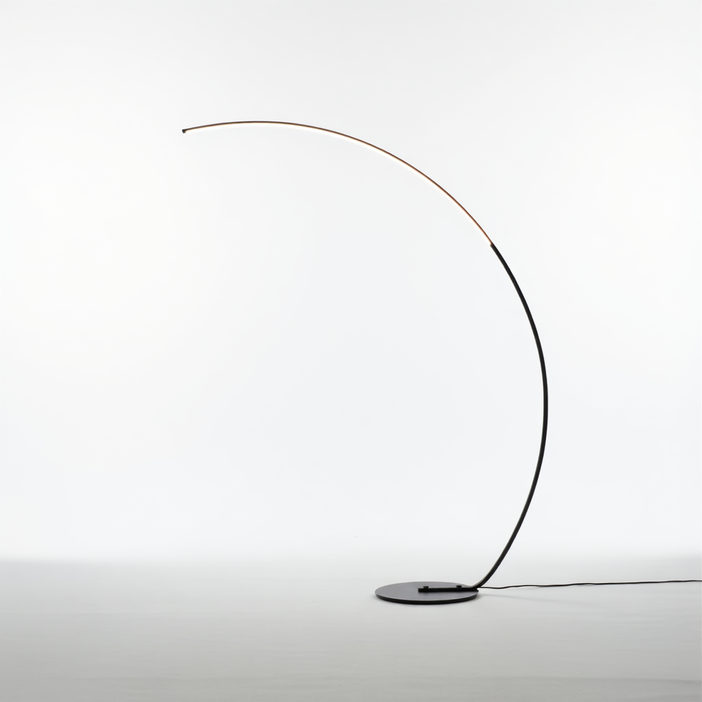 Lampadaire Arc Demi-Lune Noir LED Intégrée