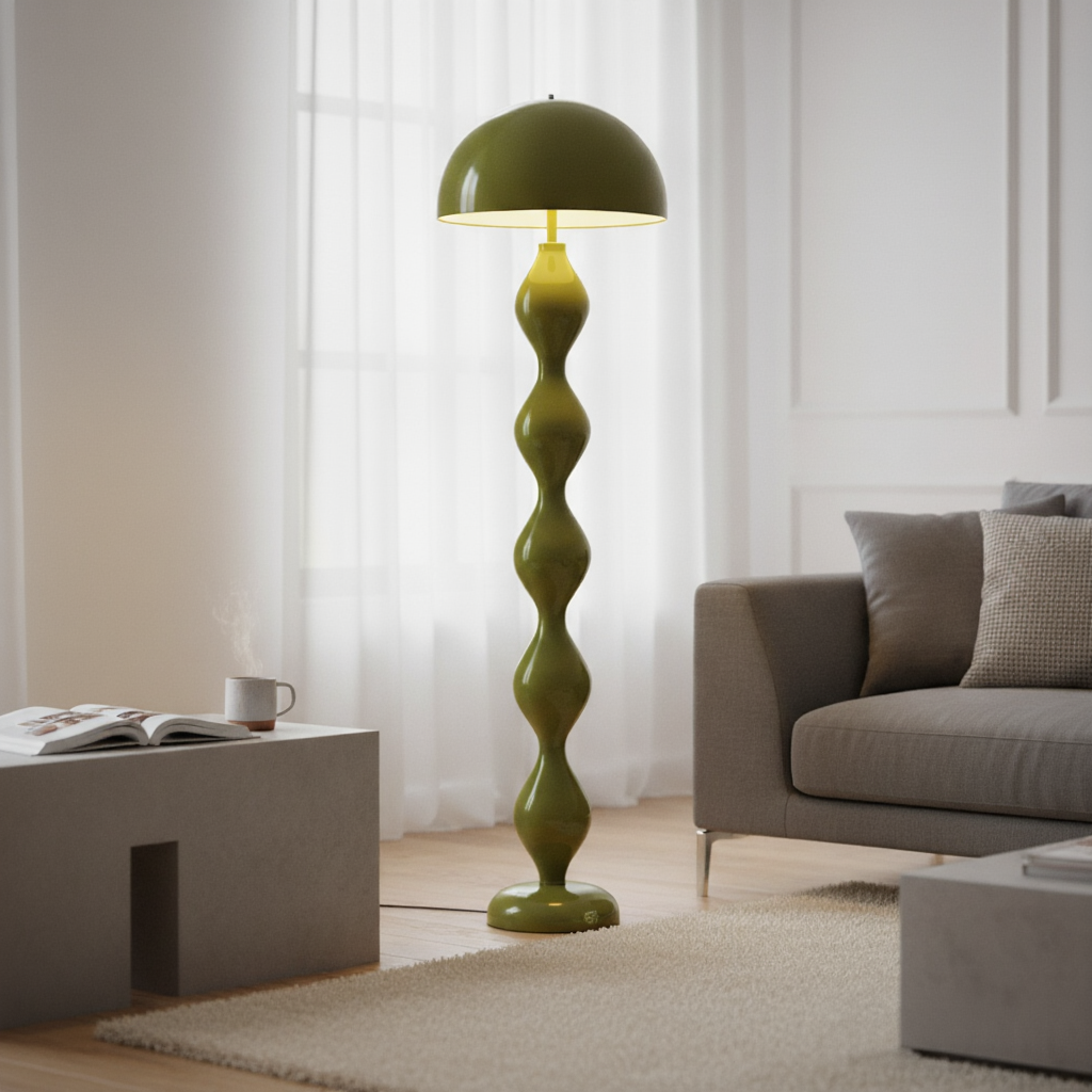 Lampadaire Boules Empilées en Fer Laqué LED